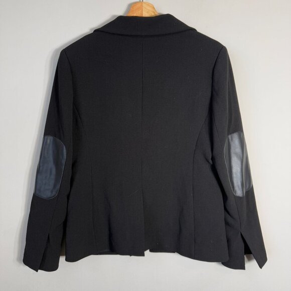 NWT Drew Midas Faux Leather Elbow Patch Blazer Jacket Women's Small Black Career - Picture 9 of 12